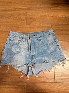 Levi's Light Blue Tie-Dye Denim Cutoff Shorts